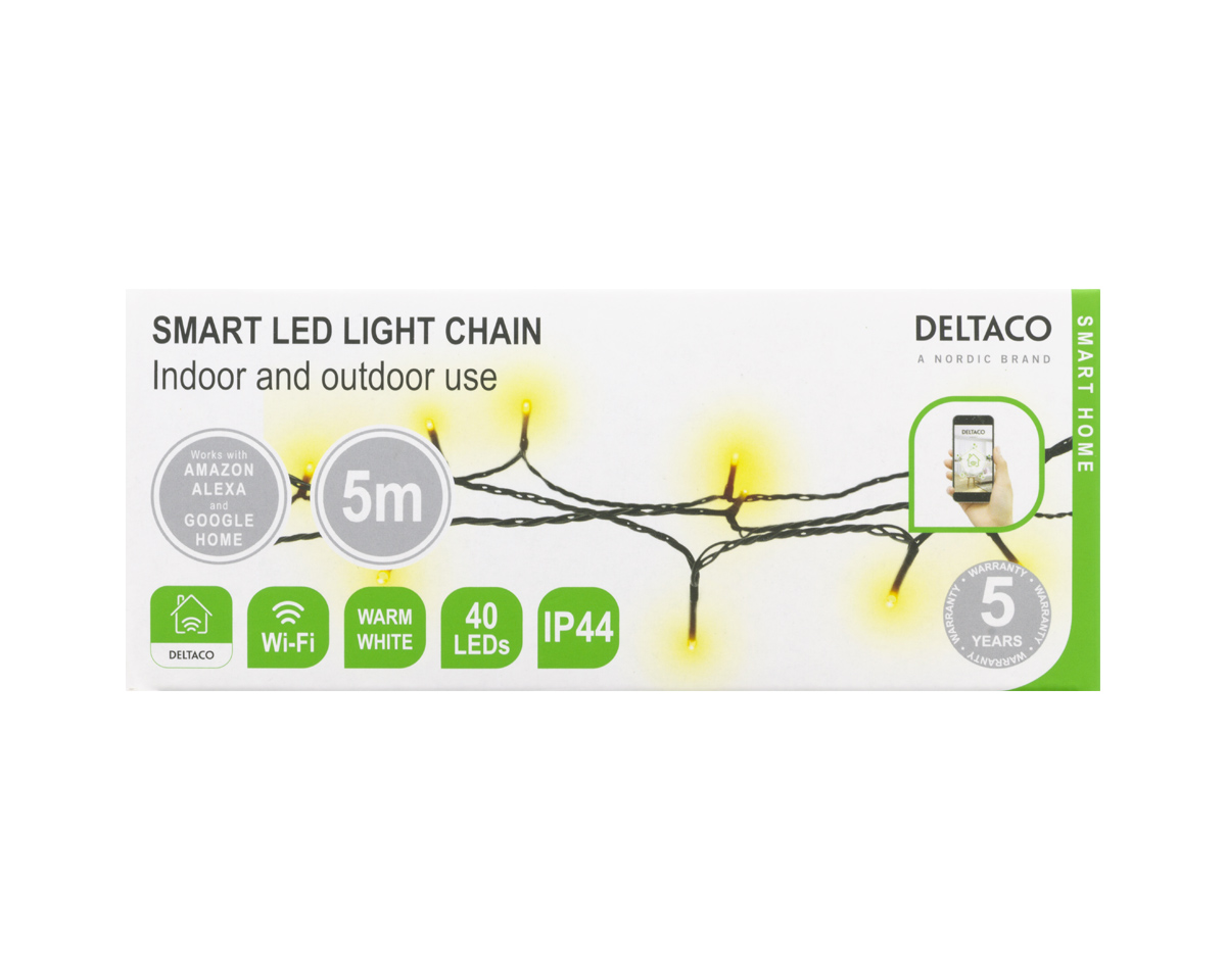 Deltaco Smart Home WiFi-Lichtband - 5m, 40 LED SH-LW5M