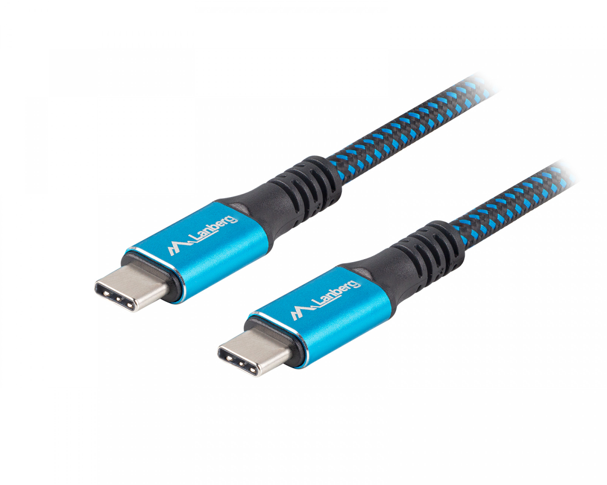 Lanberg USB-C Kabel 100W 8K - USB4 Kabel - 0.5m CA-CMCM-45CU-0005-BK
