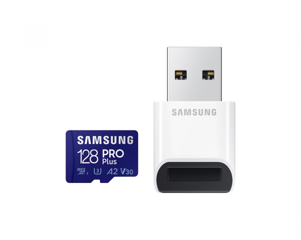 Samsung PRO Plus microSDXC 128GB & USB Card Reader - Speicherkarte MB-MD128KB/WW