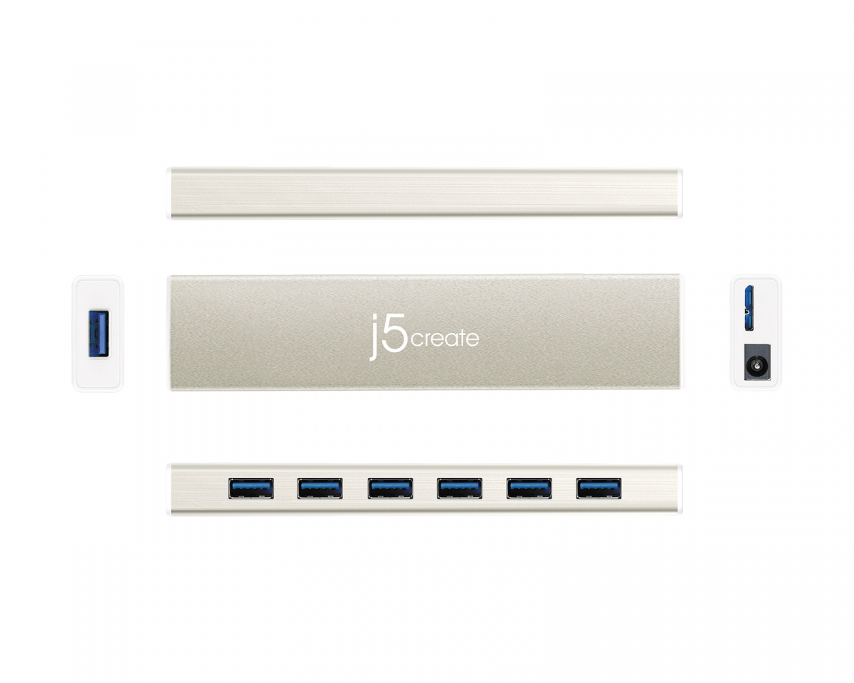 j5create USB Hub - USB-C 7-Port Hub JCH377-N