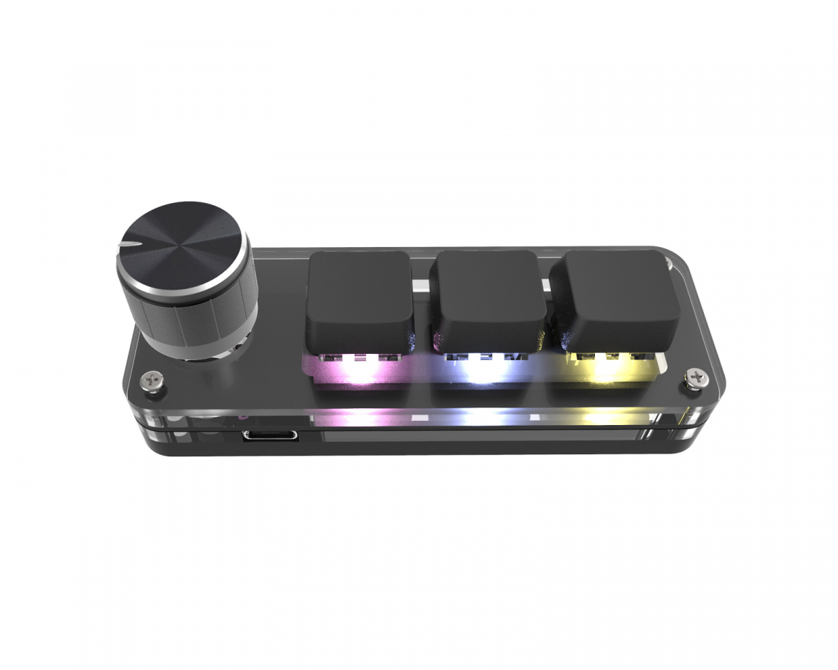MaxCustom 3-Key RGB Mini-Mechanische Keypad mit Knob - Schwarz