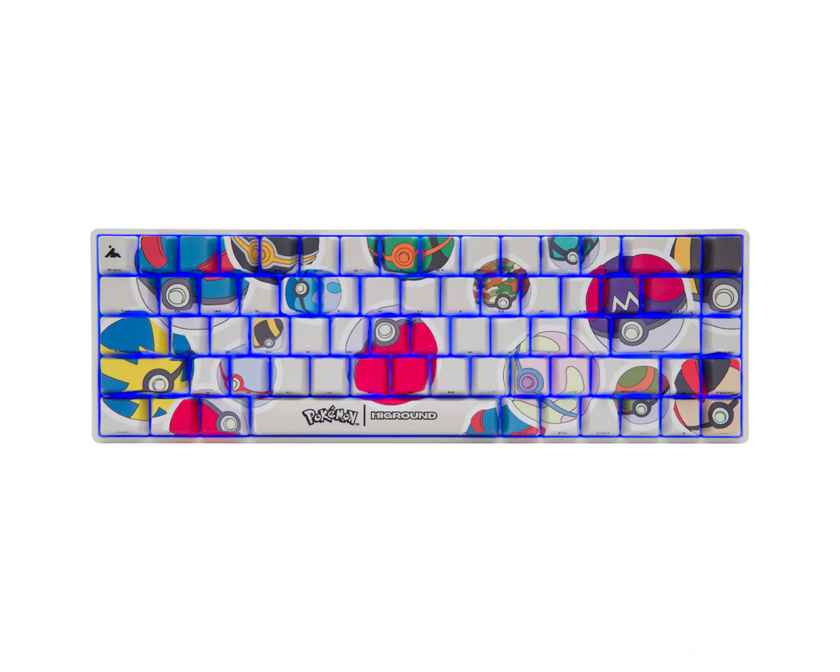 Higround Pokémon Base 65 Hotswap-Gaming-Tastatur - ANSI - Poké Ball Sticker [Wh