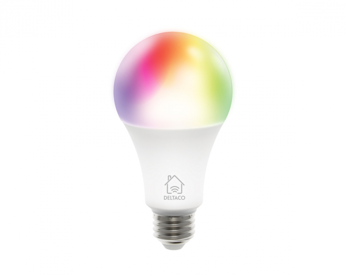 Deltaco Smart Home RGB LED-lampe E27 WiFI 9W