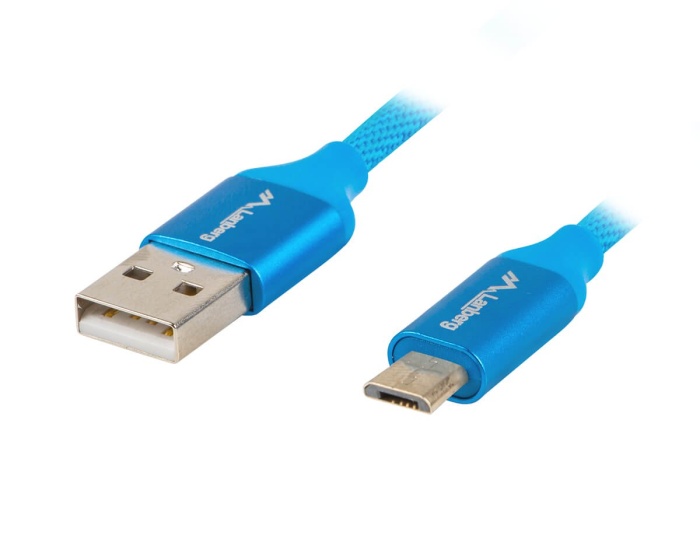 Lanberg Premium USB 2.0 Kabel MICRO-B > USB 1 Meter QC 3.0 Blau