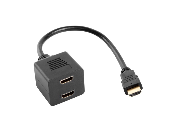 Lanberg Adapter HDMI-AM auf HDMI-AF x2 Splitter 20 cm