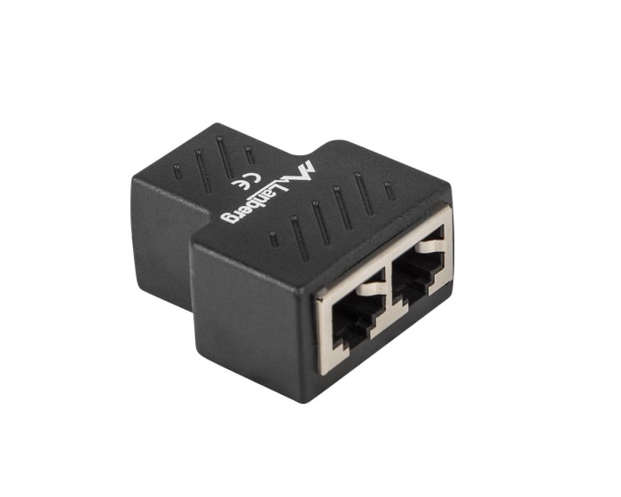 Lanberg T-Adapter Für Netzwerkkabel RJ45 Geschirmt