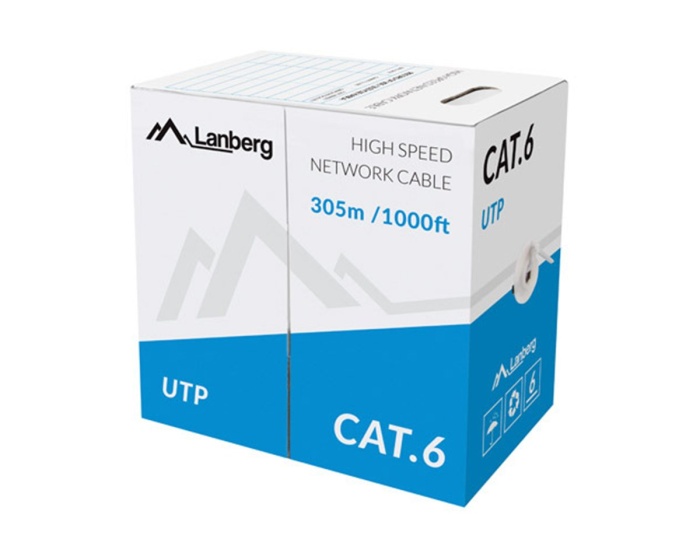 Lanberg 305 Meter Cat6 UTP Netzwerkkabel Grau