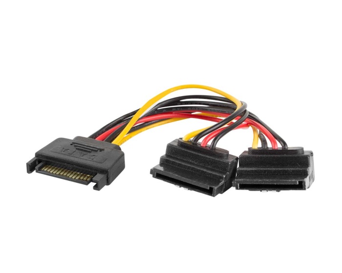 Lanberg 15-pin SATA (Buchse) SATA > 2x SATA (Stecker) abgewinkelt 15cm