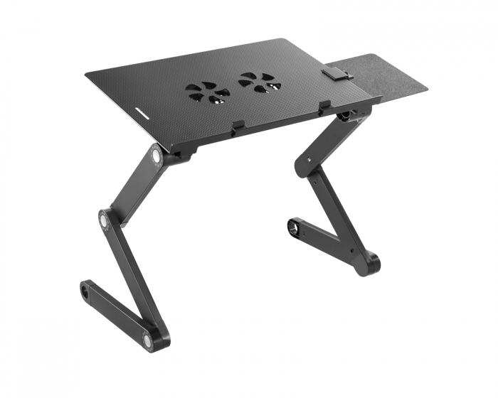 MaxMount Höhenverstellbarer Laptop-Schreibtisch mit Seitlicher Mousepad-Montage und Kühllüfter