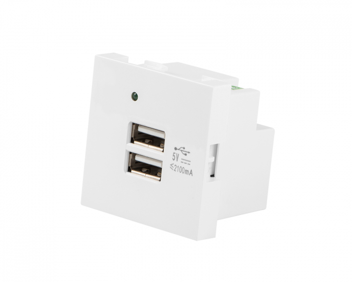 Lanberg AC USB Steckdose - Weiß