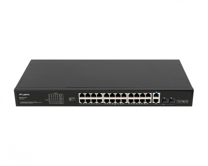 Lanberg Netzwerkswitches 24-ports 100MB POE+/2X COMBO RACK 19” (1000 Mbps, Max 360W)