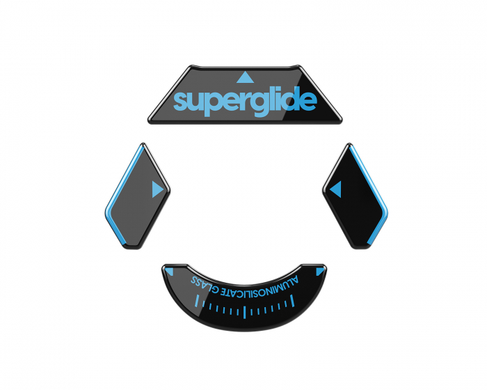 Superglide Glas Skates für Logitech G900/903 - Schwarz