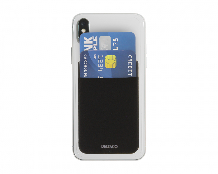 Deltaco Adhesive Card Holder - Schwarz Kreditkartenhalter für Smartphone