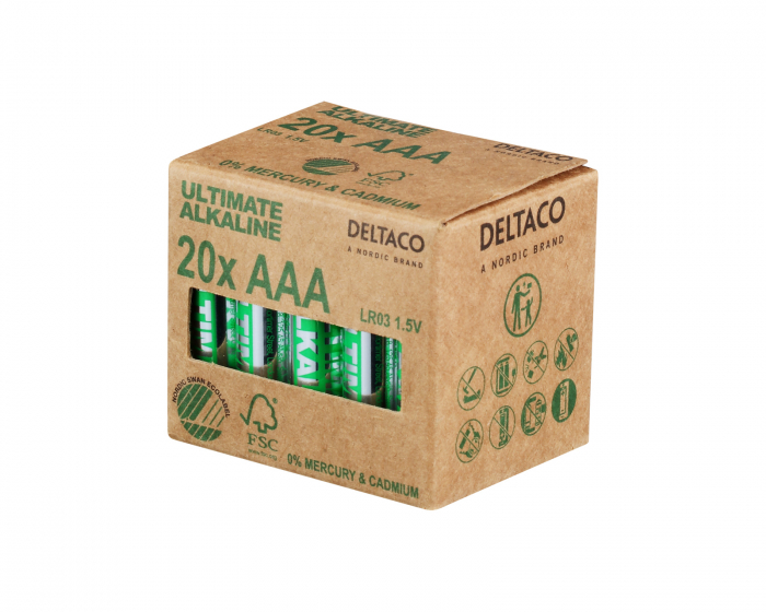 Deltaco Ultimate Alkaline AAA Batterie, 20 Stück