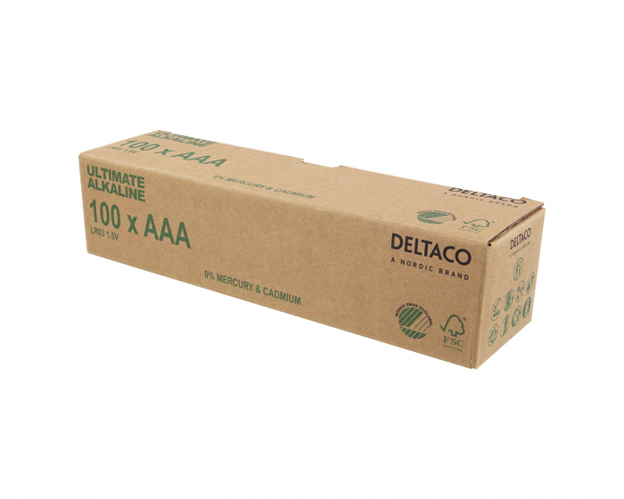 Deltaco Ultimate Alkaline AAA Batterie, 100 Stück (Bulk)