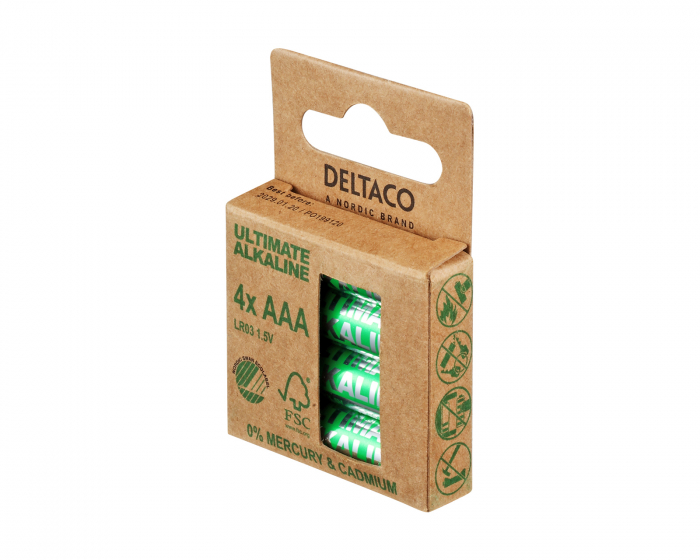 Deltaco Ultimate Alkaline AAA Batterie, 4 Stück