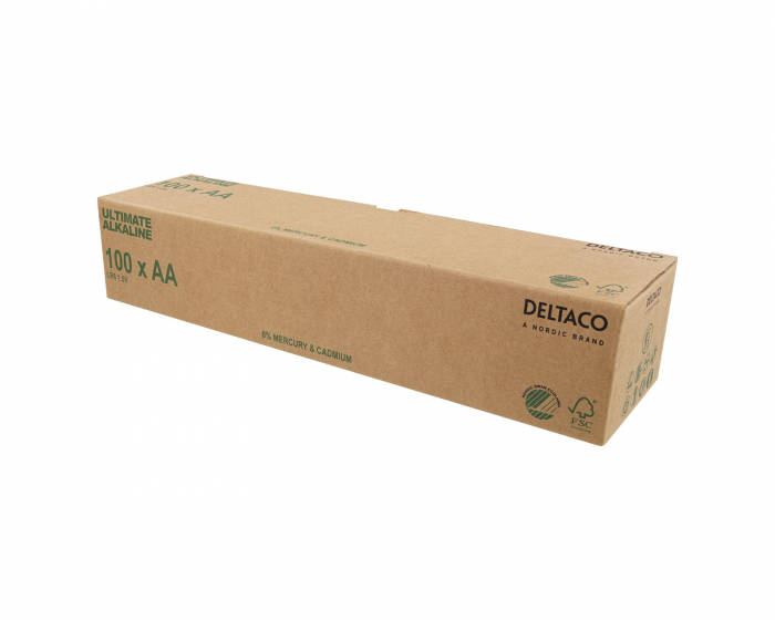 Deltaco Ultimate Alkaline AA Batterie, 100 Stück (Bulk)