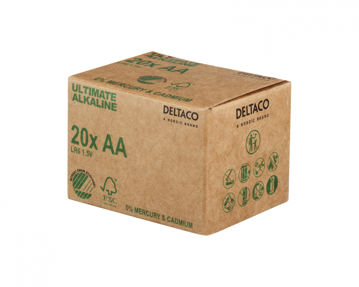 Deltaco Ultimate Alkaline AA Batterie, 20 Stück (Bulk)