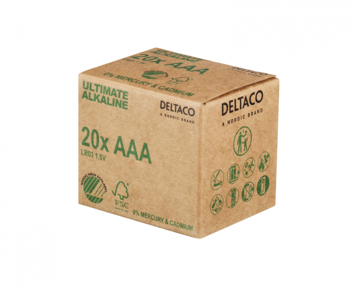 Deltaco Ultimate Alkaline AAA Batterie, 20 Stück (Bulk)