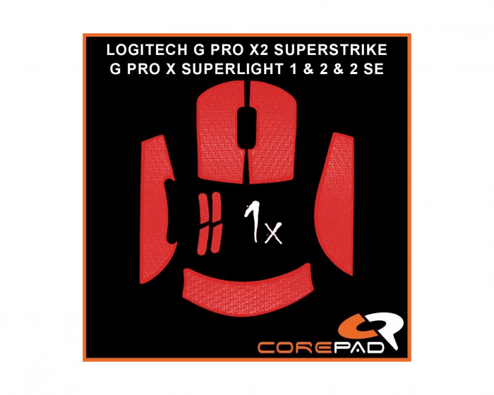 Corepad Soft Grips für Logitech G PRO X SUPERLIGHT 1 / 2 / 2 SE & X2 SUPERSTRIKE - Rot
