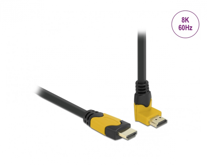 Delock High Speed HDMI Kabel 2.1 oben gewinkelt - Schwarz - 1m