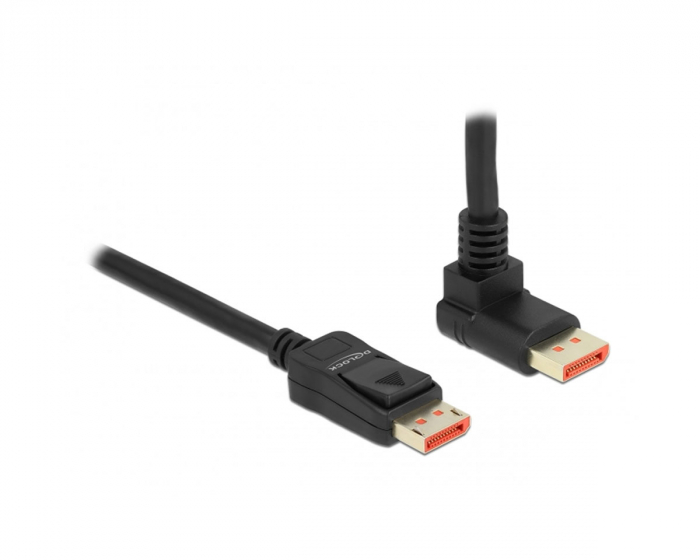Delock DisplayPort Kabel 1.4 (4k/8k) - Oben gewinkelt - Schwarz - 1m