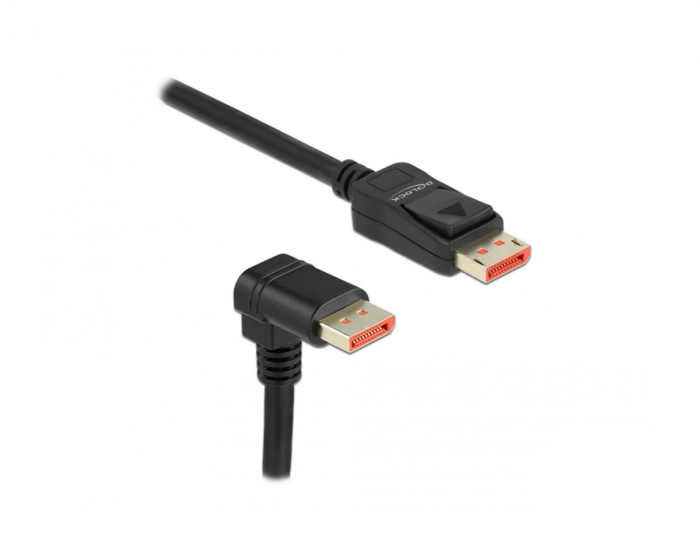Delock DisplayPort Kabel 1.4 (4k/8k) - Unten gewinkelt - Schwarz - 2m