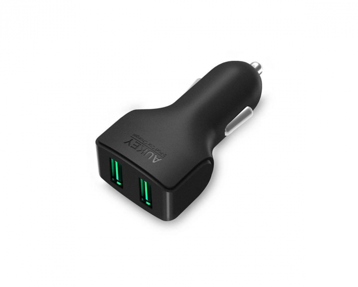 Aukey Car Charger CC-S3, 2xUSB-A, 24 W - Schwarz Autoladegerät 