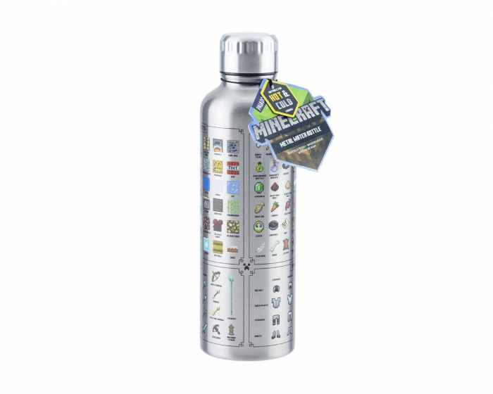 Paladone Minecraft Trinkflasche aus Metall - 500ml