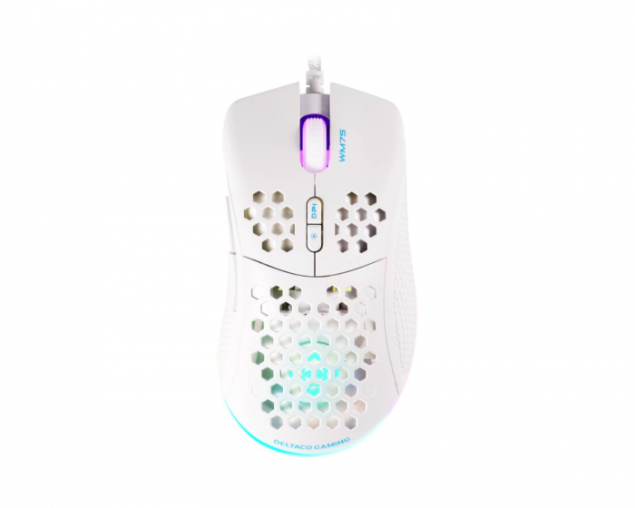 Deltaco Gaming WM75 Ultra-Light RGB Gaming-Maus - Weiss
