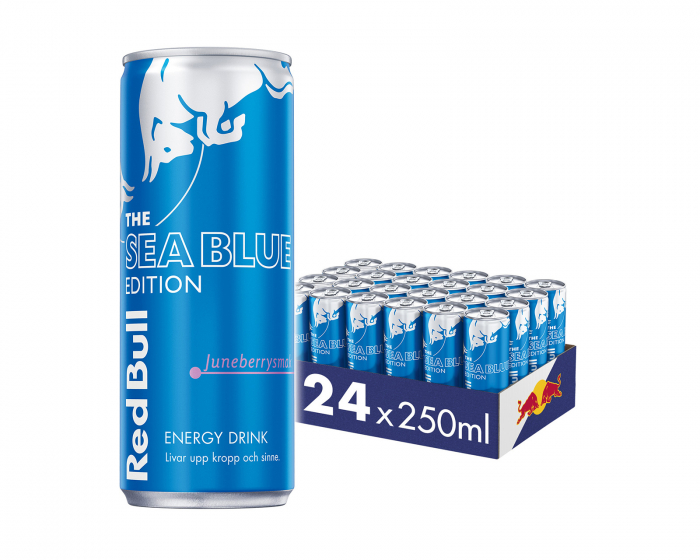 Red Bull 24x Energy Drink, 250 ml, Sea Blue Edition (Juneberry)