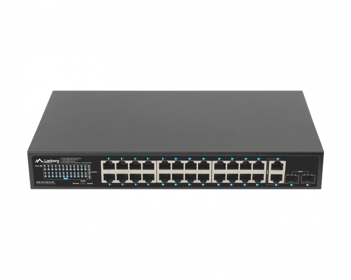 Lanberg Netzwerkswitches 24-port, 1GB POE+/2X GB 2X SFP RACK 19” Gigabit Ethernet 360W