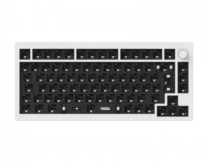 Keychron Q1 Pro QMK 75% ISO Barebone Hotswap Kabellos Tastatur - Shell White
