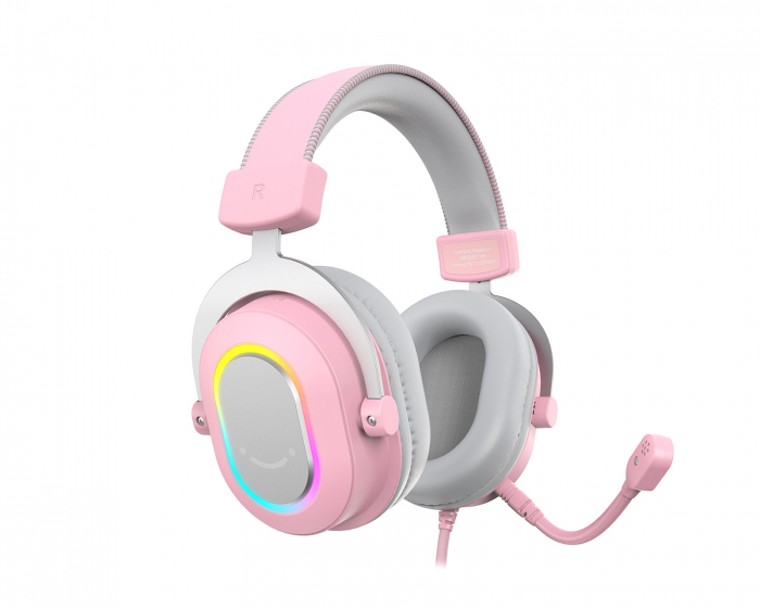 Fifine H6 USB 7.1 Gaming-Headset RGB - Rosa