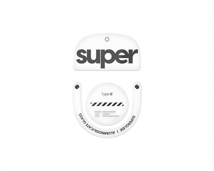 Superglide Type‑C Version 2 Glas-Skates Logitech Superlight 2 / X2 Superstrike – Weiß