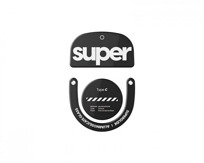 Superglide Type‑C Version 2 Glas‑Skates Logitech Superlight 2 / X2 Superstrike – Schwarz