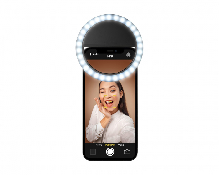 Cellularline Selfie Ring Pocket - Mini Ring Light - LED-Leuchte