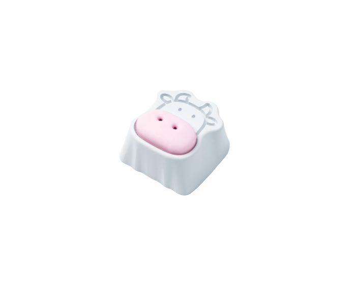 Keychron Cute Cow Silicone Aluminum Alloy Artisan Keycap - Weiß