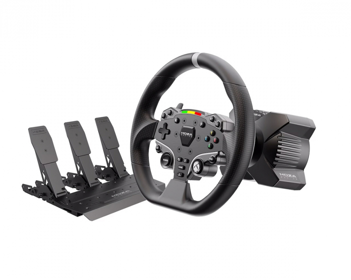 Moza Racing R3 Racing Simulator (R3 Base, ES Wheel, SR-P Lite Two Pedals, tischklemme)