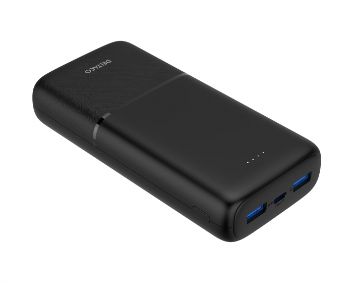 Deltaco Schnelles Laden 20.000 mAh Powerbank - Schwarz