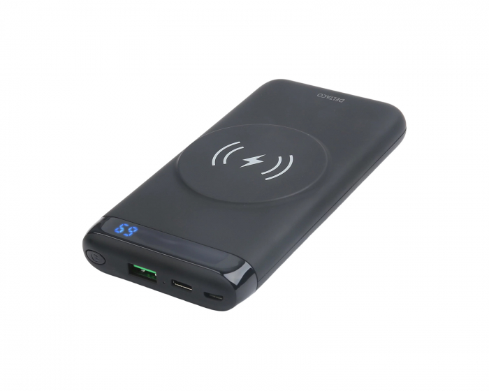 Deltaco Magnetisches Kabellos 10.000 mAh Powerbank - Schwarz