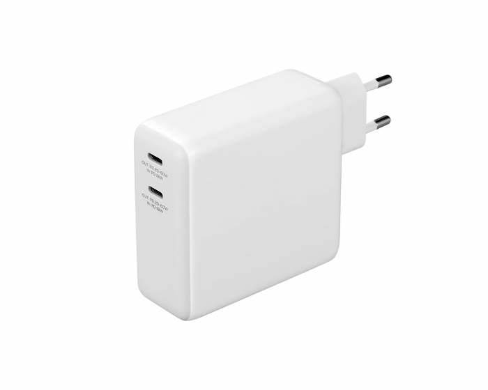 Deltaco USB-C-Wandladegerät und Powerbank 9600 mAh - Weiß