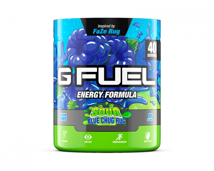 G FUEL Sour Blue Chug Rug - 40 Portionen