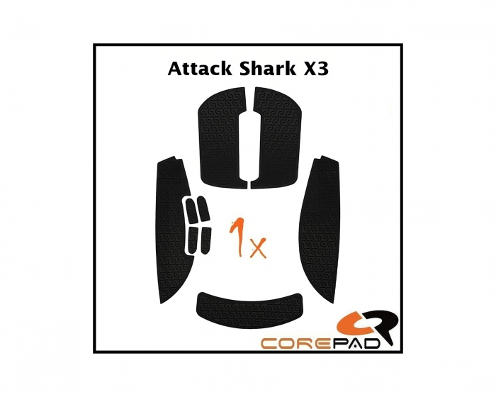 Corepad Soft Grips für Attack Shark X3 - Schwarz