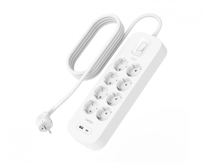 Belkin Steckdose mit Überspannungsschutz - 8 Anschlüsse - USB-C PD