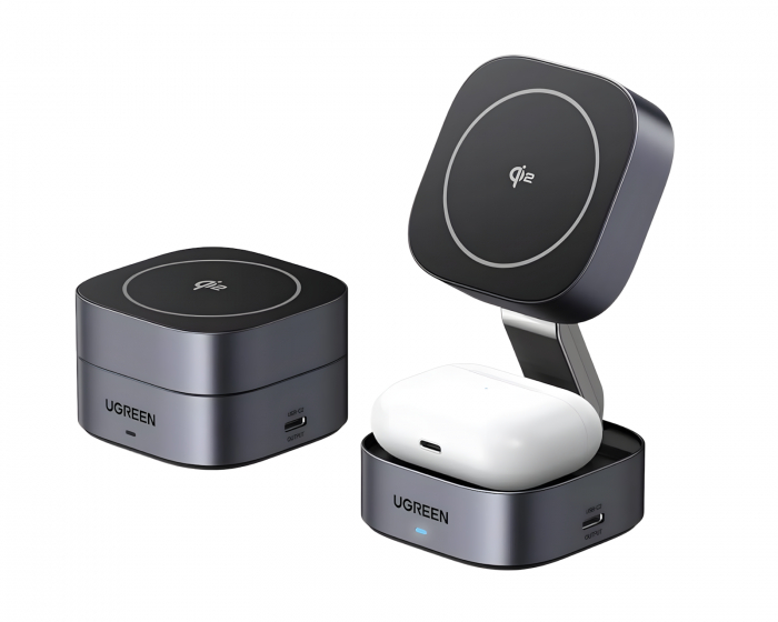 UGREEN Qi 2-in-1 MagSafe Kabelloses Ladegerät mit USB-C-Anschluss