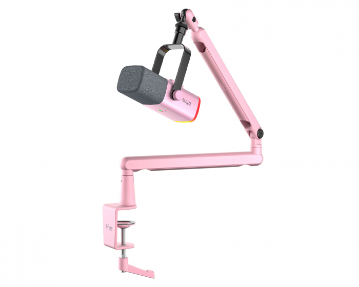 Fifine TAM8 Dynamisches Mikrofon mit Mikrofon Arm - Rosa
