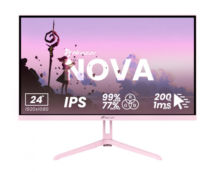 Arozzi Nova 24“ IPS 1920x1080 200Hz Gaming-Monitor - Pink
