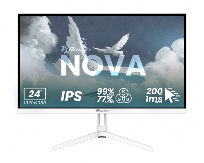 Arozzi Nova 24“ IPS 1920x1080 200Hz Gaming-Monitor - Weiß