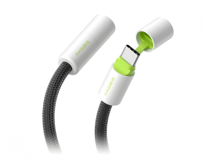 Hagibis USB-C 240W Schnellladekabel mit Kappe – Grün – 2m